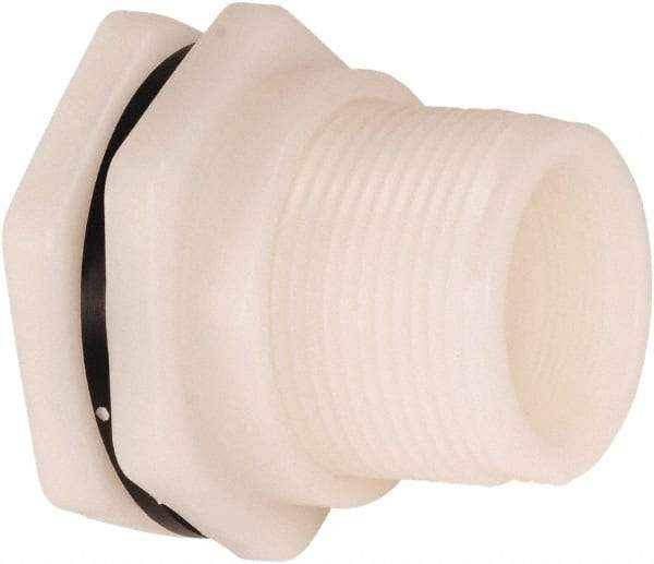 Hayward - 2" Polypropylene Plastic Pipe Bulkhead Tank Adapter - Schedule 80, Thread x Thread End Connections - Americas Industrial Supply