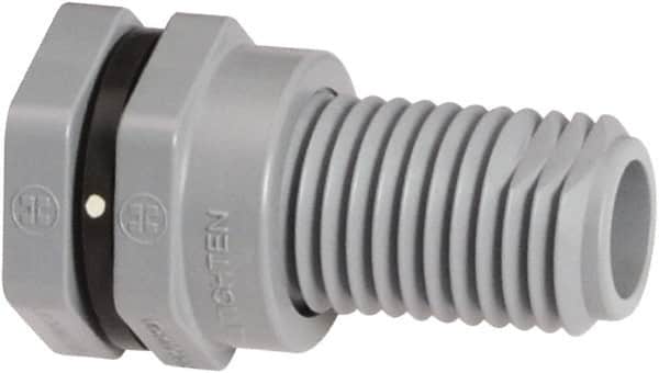 Hayward - 1/2" CPVC Plastic Pipe Bulkhead Tank Adapter - Schedule 80, Thread x Thread End Connections - Americas Industrial Supply