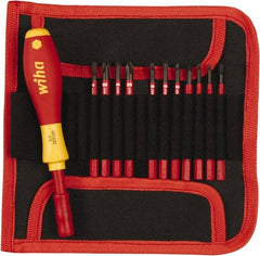 Wiha - 12 Piece, 1/4" Drive Screwdriver Insulated Bit Set - #2 Phillips, T8 to T20 Torx - Americas Industrial Supply