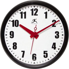 Infinity Insttruments - 13-1/2 Inch Diameter, White Face, Dial Wall Clock - Analog Display, Black Case, Runs on AA Battery - Americas Industrial Supply