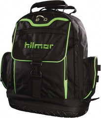 Hilmor - 19 Pocket Black Synthetic Backpack Tool Bag - 6" Wide x 14" Deep x 16" High - Americas Industrial Supply