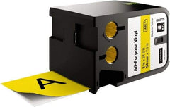 Dymo - 2" Wide x 276" Long, Black on Yellow Vinyl Cartridge - For DYMO XTL Printer 1868815 - Americas Industrial Supply