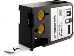 Dymo - 1" Wide x 276" Long, Black on White Vinyl Cartridge - For DYMO XTL Printers 1868813, 1868814, 1868815 - Americas Industrial Supply