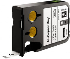 Dymo - 1/2" Wide x 276" Long, Black on White Vinyl Cartridge - For DYMO XTL Printers 1868813, 1868814, 1868815 - Americas Industrial Supply
