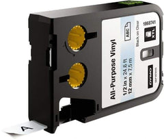 Dymo - 1/2" Wide x 276" Long, Black On Clear Vinyl Cartridge - For DYMO XTL Printers 1868813, 1868814, 1868815 - Americas Industrial Supply