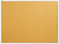 Quartet - 48" Wide x 36" High Open Cork Bulletin Board - Natural Cork over Fiberboard, Aluminum Frame - Americas Industrial Supply