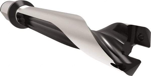 Allied Machine and Engineering - Series 24, 24 to 25.99mm Diam, 25mm Diam Straight Shank with Flange, Straight Flute Spade Drill - 129.9mm Max Depth, 165.8mm Body Length, 221.8mm OAL, Standard Length, Through Coolant - Americas Industrial Supply