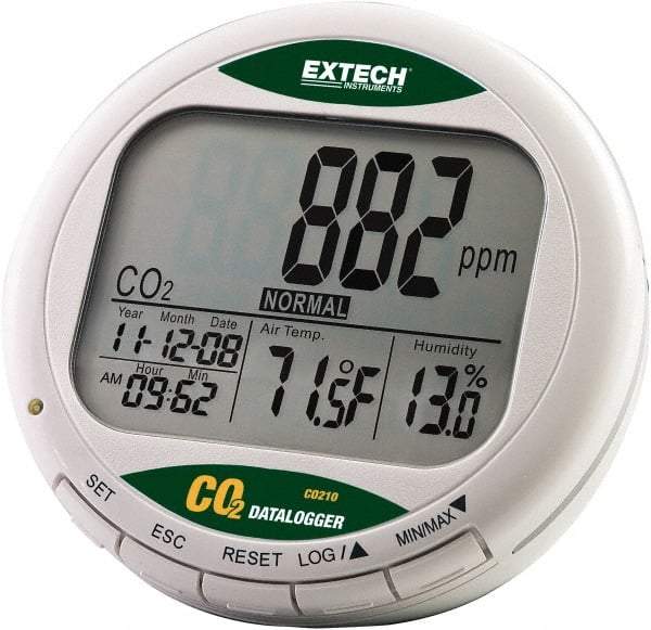 Extech - -14 to 140°F, 0 to 99.9% Humidity Range, Air Quality Monitor - Americas Industrial Supply