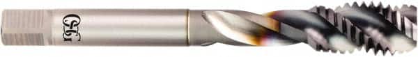 OSG - M18x1.50 Metric Fine 4 Flute 6H Modified Bottoming Spiral Flute Tap - Powdered Metal, TiCN Finish, 110mm OAL, Right Hand Flute, Right Hand Thread, D6, Series 16500 - Americas Industrial Supply