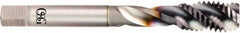 OSG - M18x1.50 Metric Fine 4 Flute 6H Modified Bottoming Spiral Flute Tap - Powdered Metal, TiCN Finish, 110mm OAL, Right Hand Flute, Right Hand Thread, D6, Series 16500 - Americas Industrial Supply
