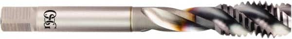 OSG - 3/4-10 UNC 4 Flute 3B Modified Bottoming Spiral Flute Tap - Powdered Metal, TiCN Finish, 125mm OAL, Right Hand Flute, Right Hand Thread, H3, Series 16505 - Americas Industrial Supply