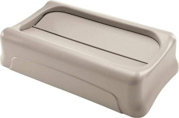 Rubbermaid - Rectangle Lid for Use with Rectangular Trash Cans - Beige, For Slim Jim Trash Cans - Americas Industrial Supply