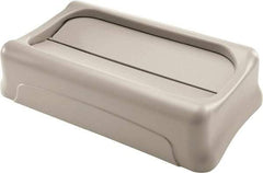 Rubbermaid - Rectangle Lid for Use with Rectangular Trash Cans - Beige, For Slim Jim Trash Cans - Americas Industrial Supply