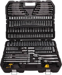 DeWALT - 204 Piece 1/4, 3/8 & 1/2" Drive Mechanic's Tool Set - Comes in Plastic Case - Americas Industrial Supply