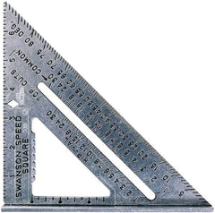 SAVAGE by SWANSON - 7" Blade Length x 7" Base Length, Aluminum Rafter Square - 1/8" Graduation - Americas Industrial Supply