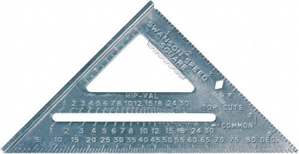 SAVAGE by SWANSON - 7" Blade Length x 7" Base Length, Aluminum Rafter Square - 1/8" Graduation - Americas Industrial Supply