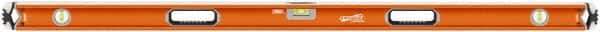 SAVAGE by SWANSON - 60" Long 3 Vial Box Beam Level - Aluminum, Orange - Americas Industrial Supply