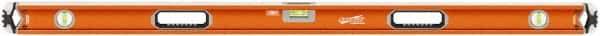 SAVAGE by SWANSON - 54" Long 3 Vial Box Beam Level - Aluminum, Orange - Americas Industrial Supply