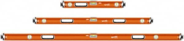 SAVAGE by SWANSON - 24" & 48" & 78" Long 3 Vial Box Beam Level - Aluminum, Orange - Americas Industrial Supply