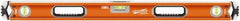 SAVAGE by SWANSON - 36" Long 3 Vial Box Beam Level - Aluminum, Orange - Americas Industrial Supply