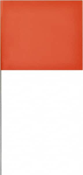 SAVAGE by SWANSON - 4" High x 5" Wide, Orange PVC Marking Flag - 18" Overall Height - Americas Industrial Supply