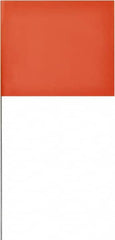 SAVAGE by SWANSON - 4" High x 5" Wide, Orange PVC Marking Flag - 18" Overall Height - Americas Industrial Supply