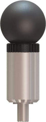 Made in USA - 5/16" Pin Diam, 0.61" Usable Length, Ball Knob Handle Quick Release Pin - 3.53" OAL - Americas Industrial Supply