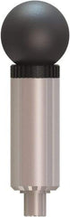 Made in USA - 1/2" Pin Diam, 0.57" Usable Length, Ball Knob Handle Quick Release Pin - 4.4" OAL - Americas Industrial Supply