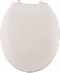 CENTOCO - 16-3/4 Inch Long, 2 Inch Inside Width, Polypropylene, Regular, Closed Front with Cover, Toilet Seat - 14 Inch Outside Width, Commercial, Hotel-Motel, Institutional Installation, White - Americas Industrial Supply