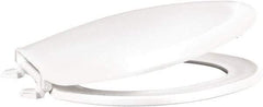 CENTOCO - 18.11 Inch Long, 1-3/4 Inch Inside Width, Polypropylene, Elongated, Closed Front with Cover, Toilet Seat - 14 Inch Outside Width, Residential Installation, White - Americas Industrial Supply