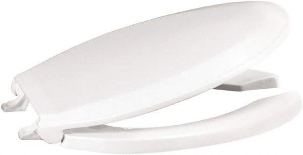 CENTOCO - 18.9 Inch Long, 2 Inch Inside Width, Polypropylene, Elongated, Open Front with Cover, Toilet Seat - 14 Inch Outside Width, Residential, Commercial, Health Care, Industrial, Institutional Installation, White - Americas Industrial Supply