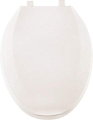 CENTOCO - 18.9 Inch Long, 2 Inch Inside Width, Polypropylene, Elongated, Closed Front with Cover, Toilet Seat - 14 Inch Outside Width, Residential, Commercial, Health Care, Industrial, Institutional Installation, White - Americas Industrial Supply