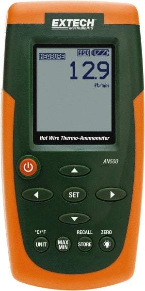 Extech - 0.2 to 20 m/Sec Air CFM and CMM Thermo Anemometer - 140°F Max - Americas Industrial Supply