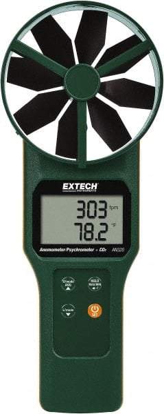 Extech - 0.2 to 30 m/Sec Air CFM, CMM Anemometer and Psychrometer - 140°F Max - Americas Industrial Supply