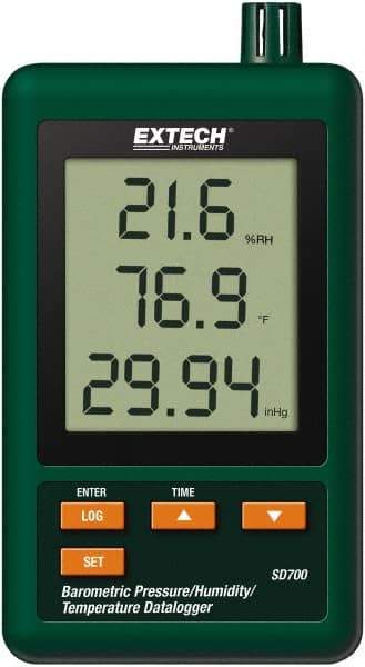 Extech - 32 to 122°F, 10 to 90% Humidity Range, Temp, Pressure Recorder - Americas Industrial Supply