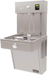 ELKAY - 8 GPH Cooling Capacity Barrier Free Wall Mounted Water Cooler & Fountain - Bottle Filling, 20 to 105 psi, 0.20 hp, Stainless Steel - Americas Industrial Supply