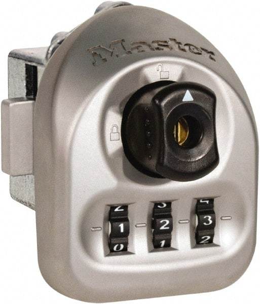 Master Lock - 0.030 to 0.125" Door Thickness, Zinc Finish, 3-Digit Combination Deadbolt - Right Handling, Key Override, Disc Cylinder - Americas Industrial Supply
