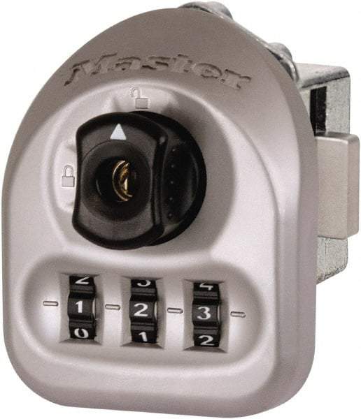 Master Lock - 0.030 to 0.125" Door Thickness, Zinc Finish, 3-Digit Combination Deadbolt - Left Handling, Key Override, Disc Cylinder - Americas Industrial Supply