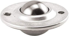 Hudson Bearing - 1 Inch Diameter, Round, Stainless Steel Ball Transfer - 2-1/4 Inch Overall Diameter, 3/4 Inch Mount Height, 75 Lb. Capacity - Americas Industrial Supply