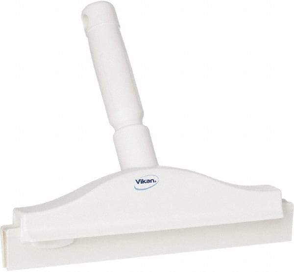 Vikan - 10" Rubber Blade Floor Squeegee - Double Edge, White, Plastic Holder - Americas Industrial Supply