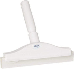 Vikan - 10" Rubber Blade Floor Squeegee - Double Edge, White, Plastic Holder - Americas Industrial Supply