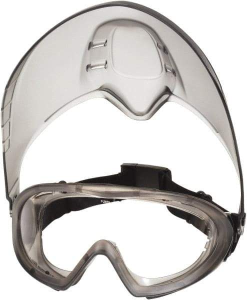 PYRAMEX - Size Universal, Clear Polycarbonate Anti-Fog & Scratch Resistant Lens, Goggles with Face Shield - Indirect Vent, Black PVC/Polycarbonate Frame, Over the Glass Style - Americas Industrial Supply