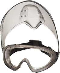 PYRAMEX - Size Universal, Clear Polycarbonate Anti-Fog & Scratch Resistant Lens, Goggles with Face Shield - Indirect Vent, Black PVC/Polycarbonate Frame, Over the Glass Style - Americas Industrial Supply