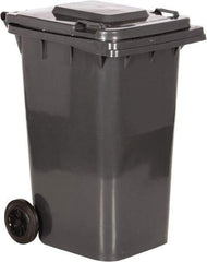 Vestil - 64 Gal Gray Rectangle Trash Can - Polyethylene, None Graphic, 39-15/16" High x 28-1/2" Long x 23-1/2" Wide, Lid Included - Americas Industrial Supply