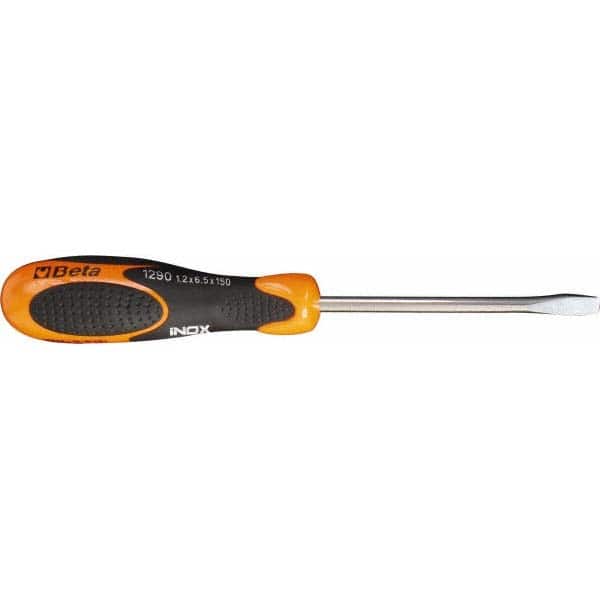 Beta - 6.5mm Blade Width, 10" OAL, Standard Slotted Screwdriver - Americas Industrial Supply