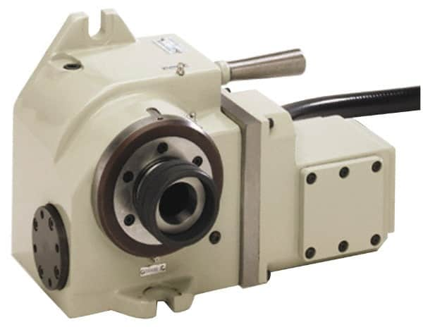 Yuasa - 1 Spindle, 100 Max RPM, 0.4 hp, Horizontal & Vertical CNC Collet Rotary Indexer - 20 kg (44 Lb) Max Horiz Load, 109.98mm Centerline Height - Americas Industrial Supply