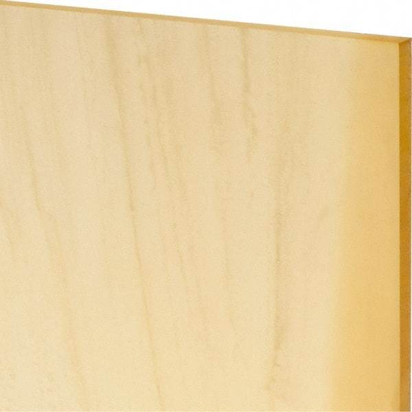 Made in USA - 1/8" Thick x 12" Wide x 1' Long, Polyurethane Sheet - Natural, 80A Hardness, ±0.010 Tolerance - Americas Industrial Supply