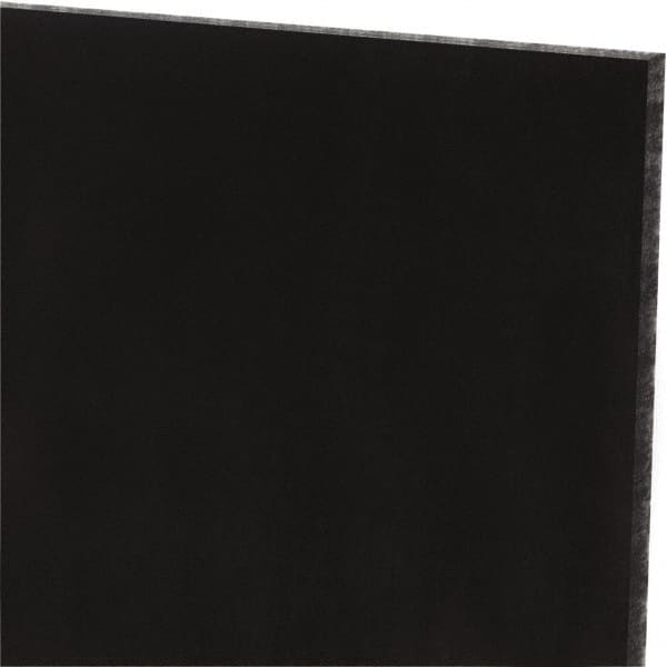 Made in USA - 1/8" Thick x 24" Wide x 2' Long, Polyurethane Sheet - Black, 60A Hardness, ±0.010 Tolerance - Americas Industrial Supply