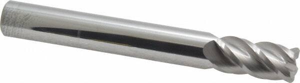 Accupro - 1/2", 4 Flute, Single End, Solid Carbide, 0.06" Corner Radius End Mill - 4" OAL, 40° Helix, Right Hand Flute, 1" LOC, Right Hand Cut - Americas Industrial Supply