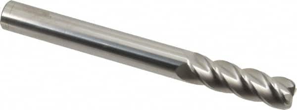 Accupro - 5/8", 4 Flute, Single End, Solid Carbide, 0.09" Corner Radius End Mill - 6" OAL, 40° Helix, Right Hand Flute, 2" LOC, Right Hand Cut - Americas Industrial Supply